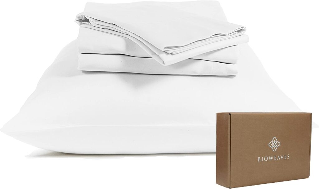 Organic cotton sheets for sensitive skin, breathable and hypoallergenic