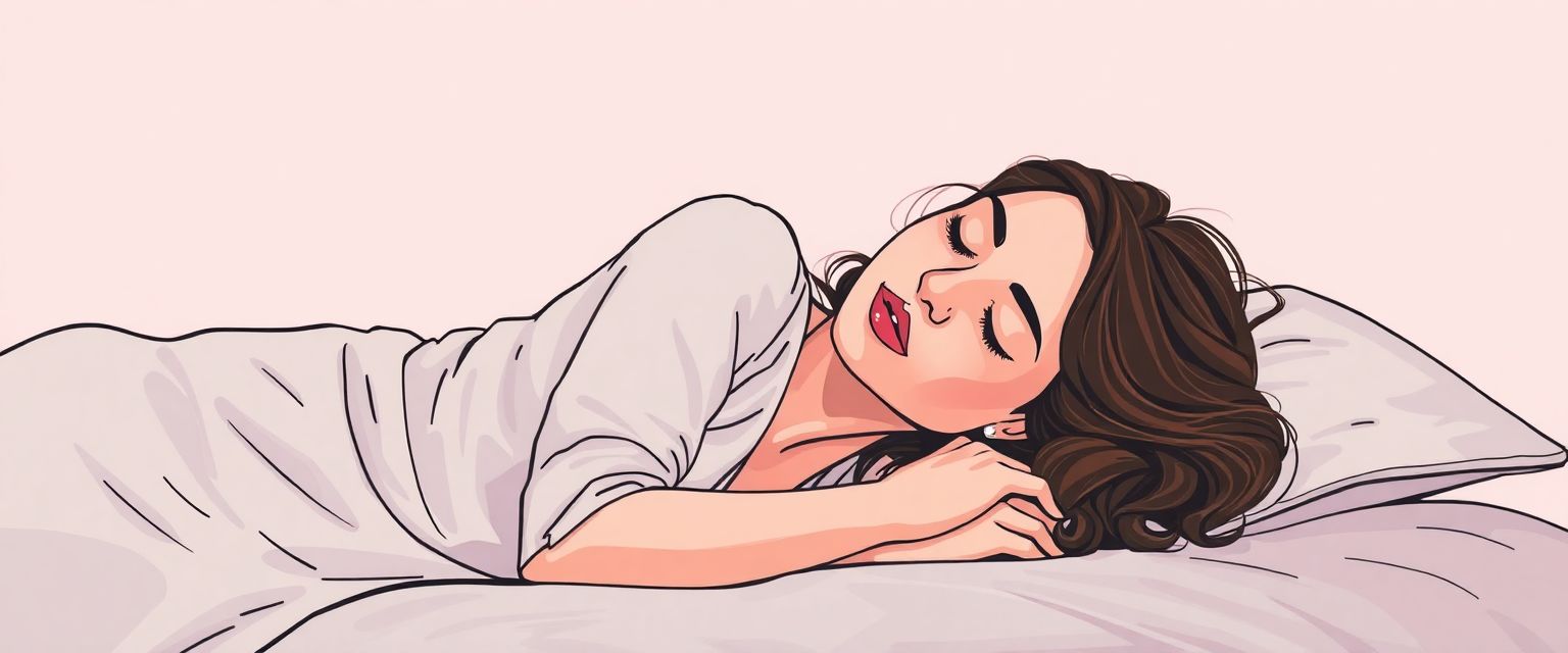 Cartoon Woman Sleeping on Her Side for Spinal Alignment