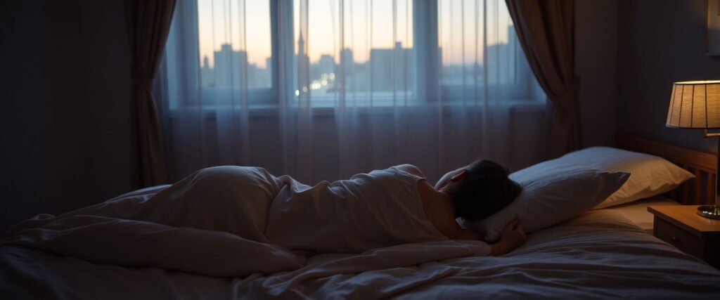 Woman sleeping in room